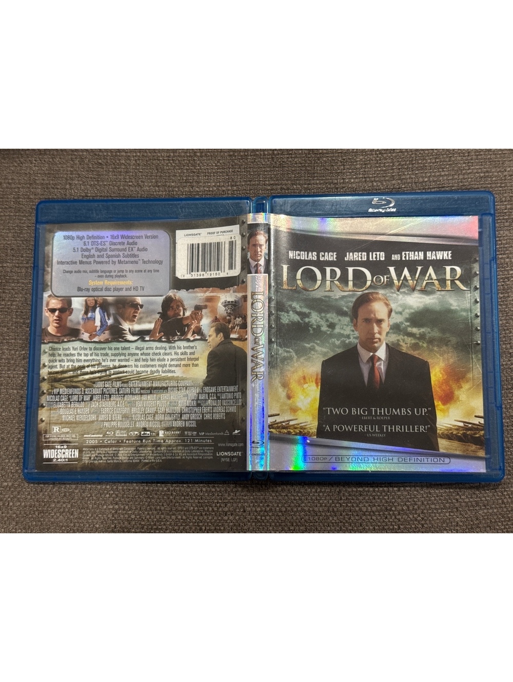 Lord of War Blu-ray Nicholas Cage - Jared Leto - Ethan Hawke